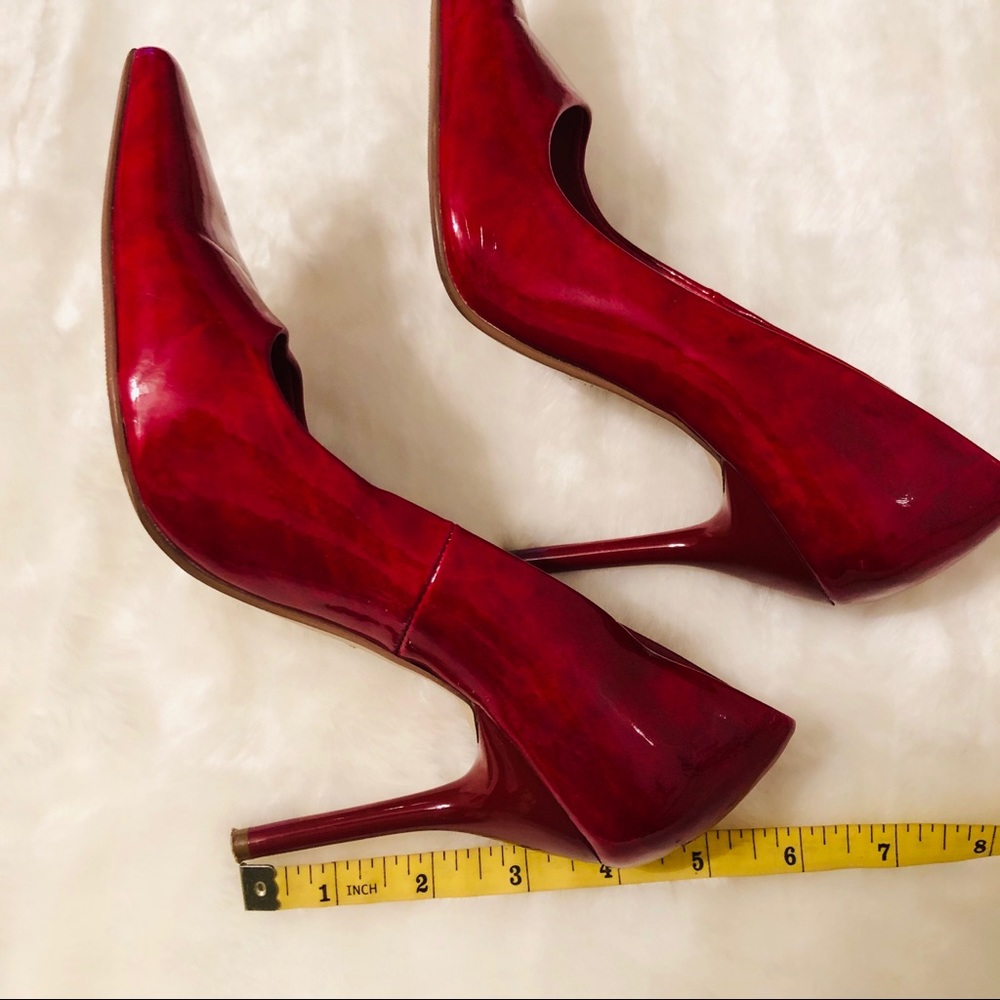 Cherry Red Pointy Toe Heels - Picture 6 of 6